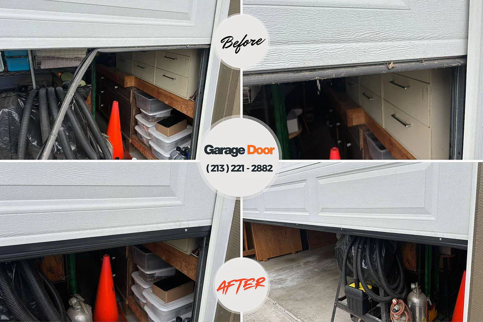 Before and after: garage door repair East Griffin, GA